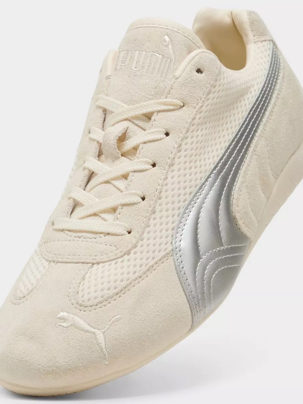 NEW - Puma Speedcat Premium Ivory and Silver - Size 10